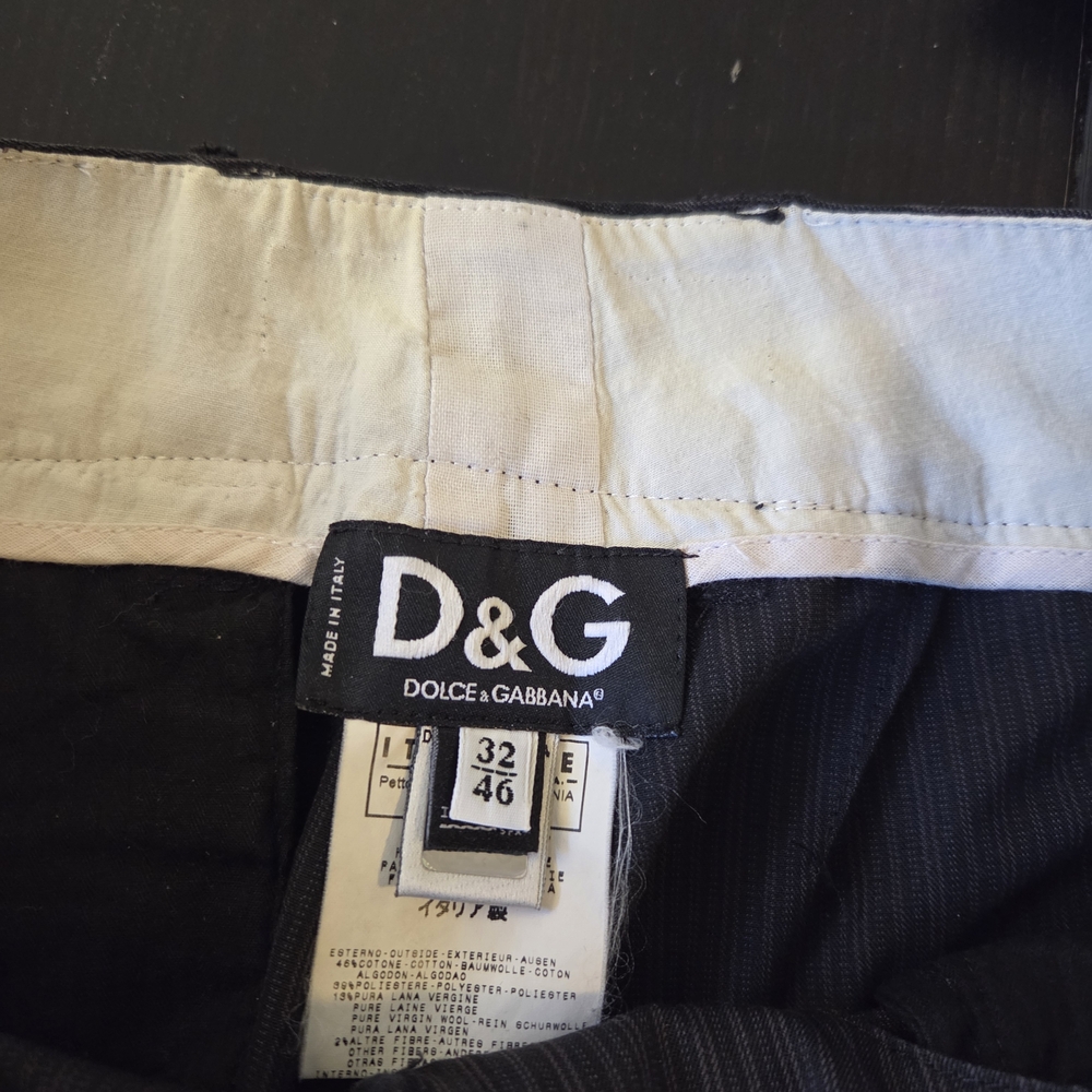 D&G Black and White Pinstripe Trousers